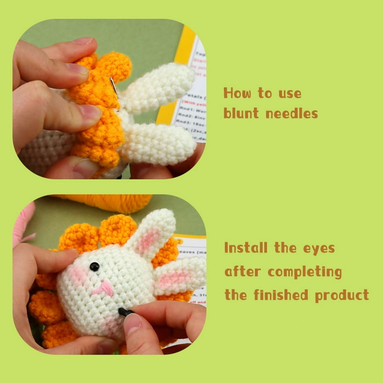 Crochet Kit for Beginners, 5PCS Crochet Plant Kit for Adults Kids-Amigurumi  Crochet Kit include Every Tool, Videos Tutorials, Crochet Starter Kit