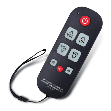 A-TV10 TV Remote for Seniors Universal Controller Simple Waterproof Remote Control with LED Light for All TV Models