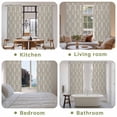 thumbnail image 6 of Beige Anchor Nautical Kitchen Curtains, Coastal Ocean Blue Striped Light Filtering Window Curtain Panels, 2Pcs Rod Pocket Window Treatments Set for Living Room Bathroom Bedroom 52x72 Inches, 6 of 9