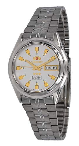 Orient FAB04003W Men's 3 Star Stainless Steel Day Date White Dial Automatic  Watch - Walmart.com