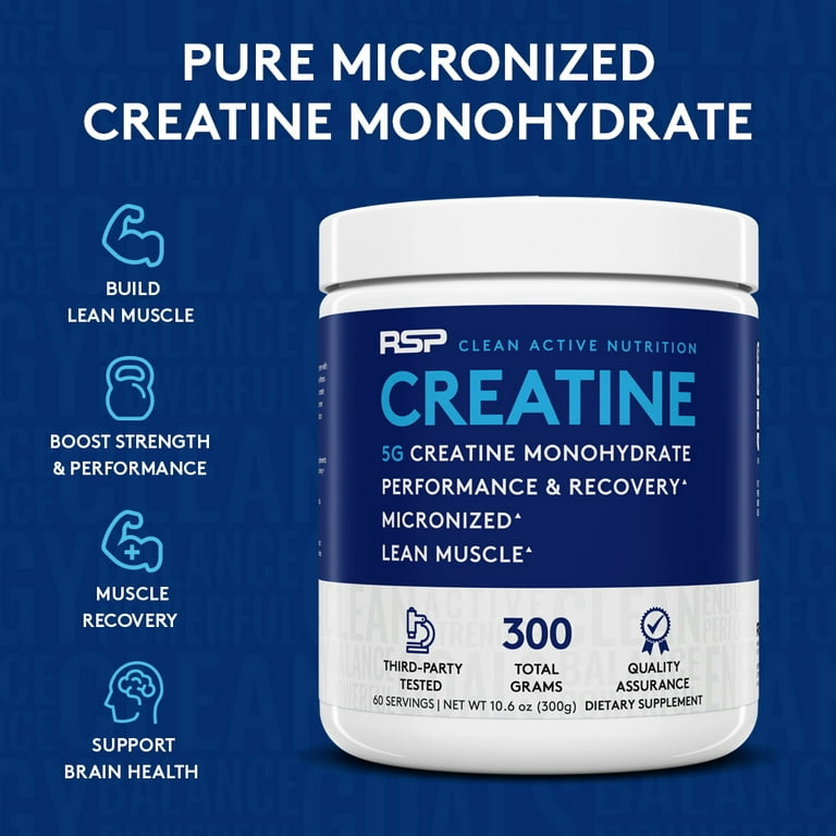 Creatine Monohydrate Powder 300 Grams (10.6oz), Unflavored