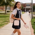 thumbnail image 6 of Bow Print Backpack Set, Lightweight School Book Bag With Crossbody Bag And Pouch, Casual Daypack For Students, 6 of 6