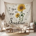 thumbnail image 2 of Yellow Sunflower Tapestry for Bedroom Wall Hanging Tapestry, Summer Vintage Flower Bee Sunshine Ceiling Backdrop Tapestries Poster Blanket Wall Decor for Teens Room Living Room Dorm 51" x 59", 2 of 8
