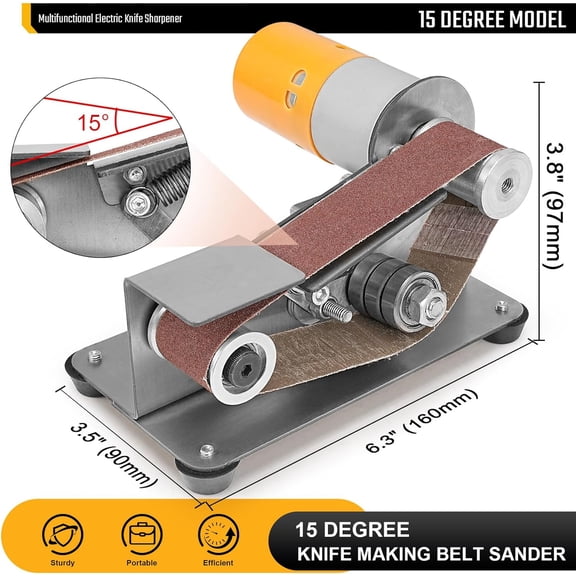Multifunctional Electric Knife and Tool Sharpener, 7 Adjustable Speed Belt Grinder System for Hunting Kitchen Knives Wood Plastic Crafts