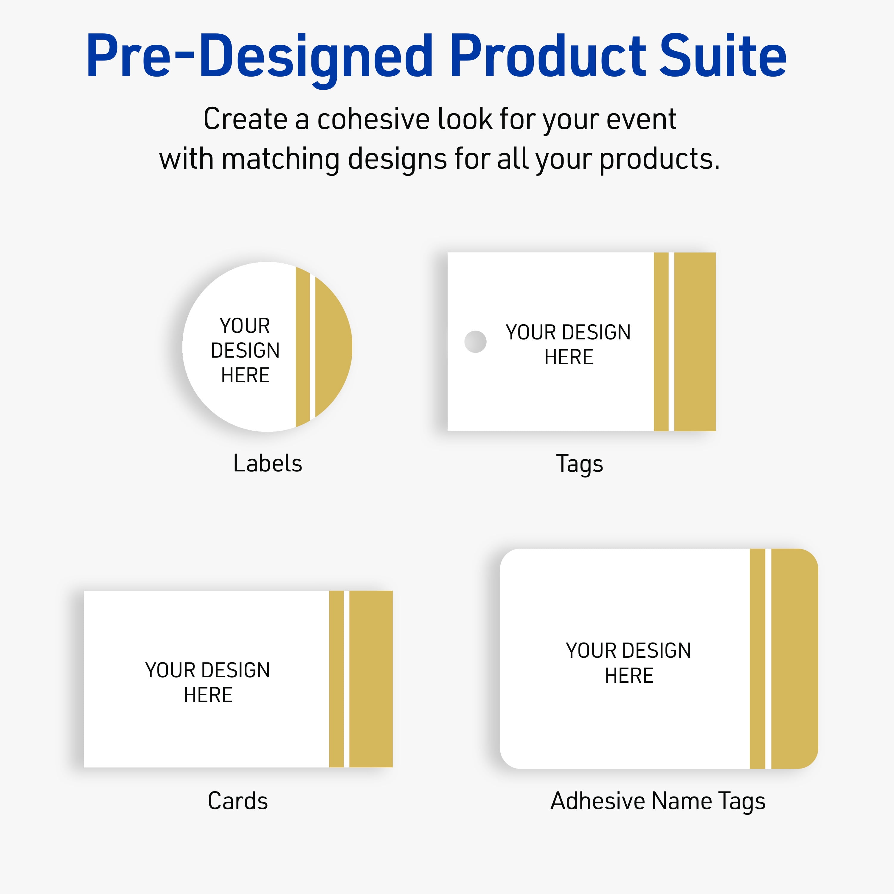 Avery 3" x 3" Labels, Gold Double-Dipped Edge, 60 ct, Glossy, Double Dipped Gold Edge