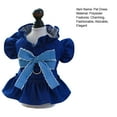 thumbnail image 3 of Pnellth Pet Dress Stylish Charming Dog Denim Dress with Large Bowknot Ruffle Sleeves Pet Outfit for Dogs Cats, 3 of 10