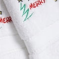 thumbnail image 4 of Authentic Hotel and Spa Embroidered Merry Christmas with Stars Holiday Turkish Cotton Hand Towels (Set of 2), 4 of 4