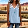 thumbnail image 5 of Ecqkame Womens Linen Tank Tops Crew Neck Sleeveless Lightweight Blouse Summer Solid Color Casual Loose Shirts Blue XXL, 5 of 6