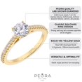 thumbnail image 4 of PEORA Lab Grown Diamond Cathedral Engagement Ring in 14K Yellow Gold, 0.90 Carat total, Round Brilliant, F-G Color, VS Clarity, Size 10, 4 of 5