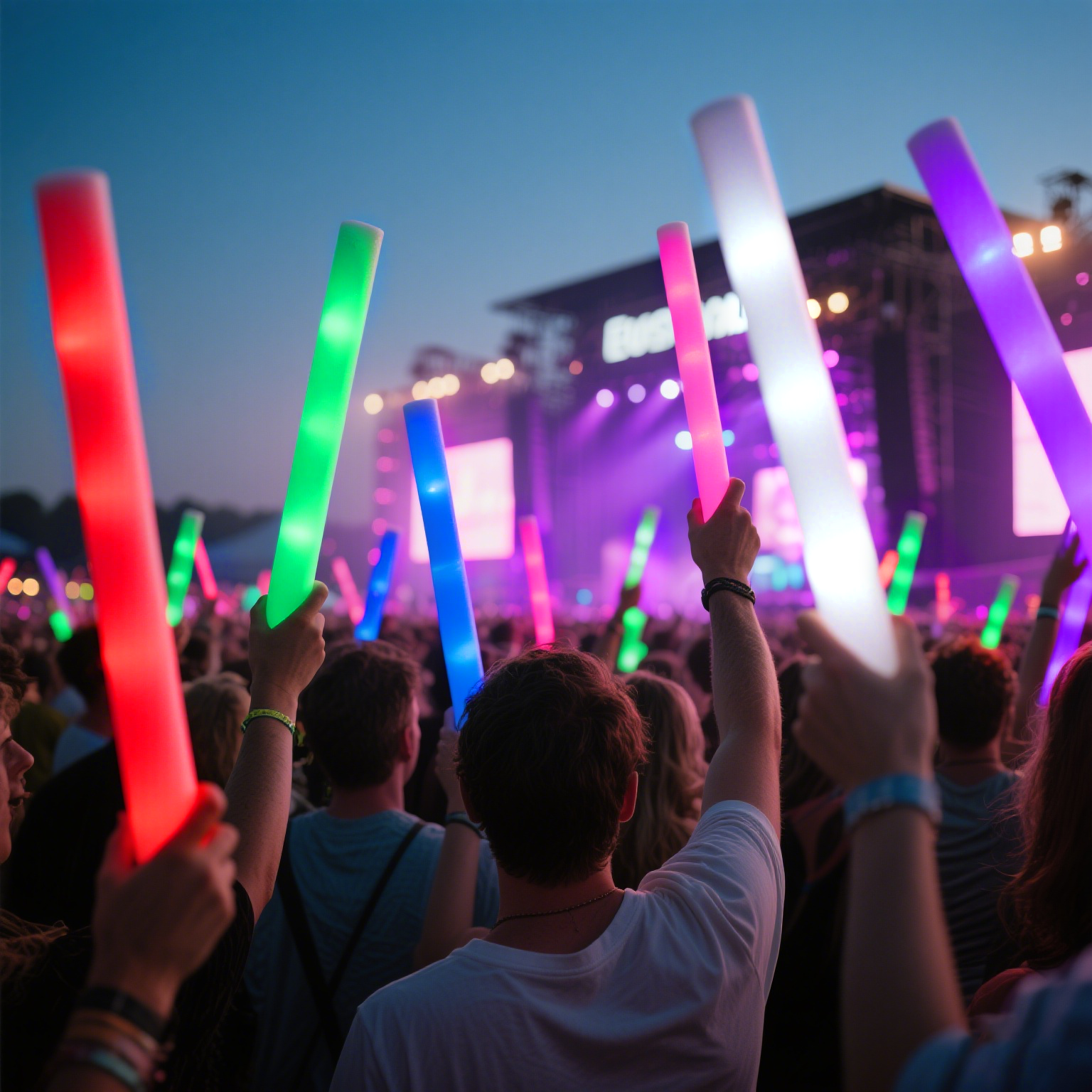 Micrency 36 Mixed Color Foam Light Sticks - Glow in the Dark - Very Suitable for Party Revelry, Wedding, Birthday, Music Festival, Holiday Decoration Halloween and Christmas