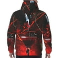 thumbnail image 7 of Pofeuu Halloween Vampire Party Print Mens Casual Hooded Collar Drawstring Hoodies Pullover Sweatshirts Casual Long Sleeve Shirts-, 7 of 7
