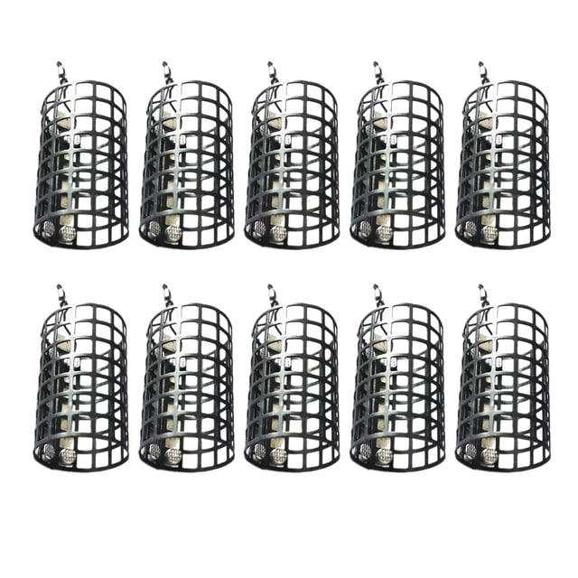stanreset 10 Pieces Fishing Feeder Cage Portable Professional Anti-lost Anti-rust Replacement Bait Container Feeders Fish Tools Small