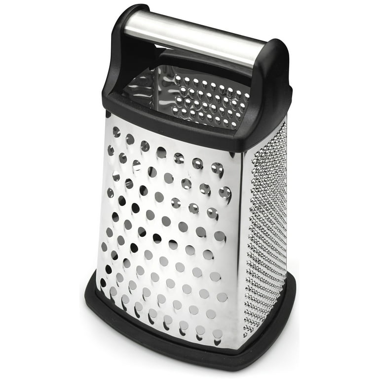  Professional Cheese Grater - Stainless Steel, XL Size, 4 Sides  - Perfect Box Grater for Parmesan Cheese, Vegetables, Ginger - Dishwasher  Safe - Black: Home & Kitchen
