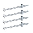 thumbnail image 1 of Uxcell 4 Set Tornillos para Marco de Cama, Tornillos de Cabeza Hexagonal M6 x 90mm, Tuercas de Barril para Cama Literas, Tornillos de Muebles con Cabeza en Forma de Arroz para Sillas y Cunas, Plata, 1 of 6