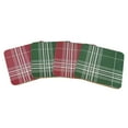 thumbnail image 2 of Holiday Time 4 pack Christmas Red Green Plaid Square Festive Cork Coasters, Table Protector Pad, 2 of 5