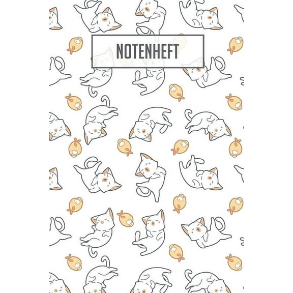 Notenheft: 100 Seiten I 8 Notensysteme pro Seite I Größe ca. Din A5 I Notenheft für Katzenliebhaber I Ideal für den Musikunterricht (Paperback)