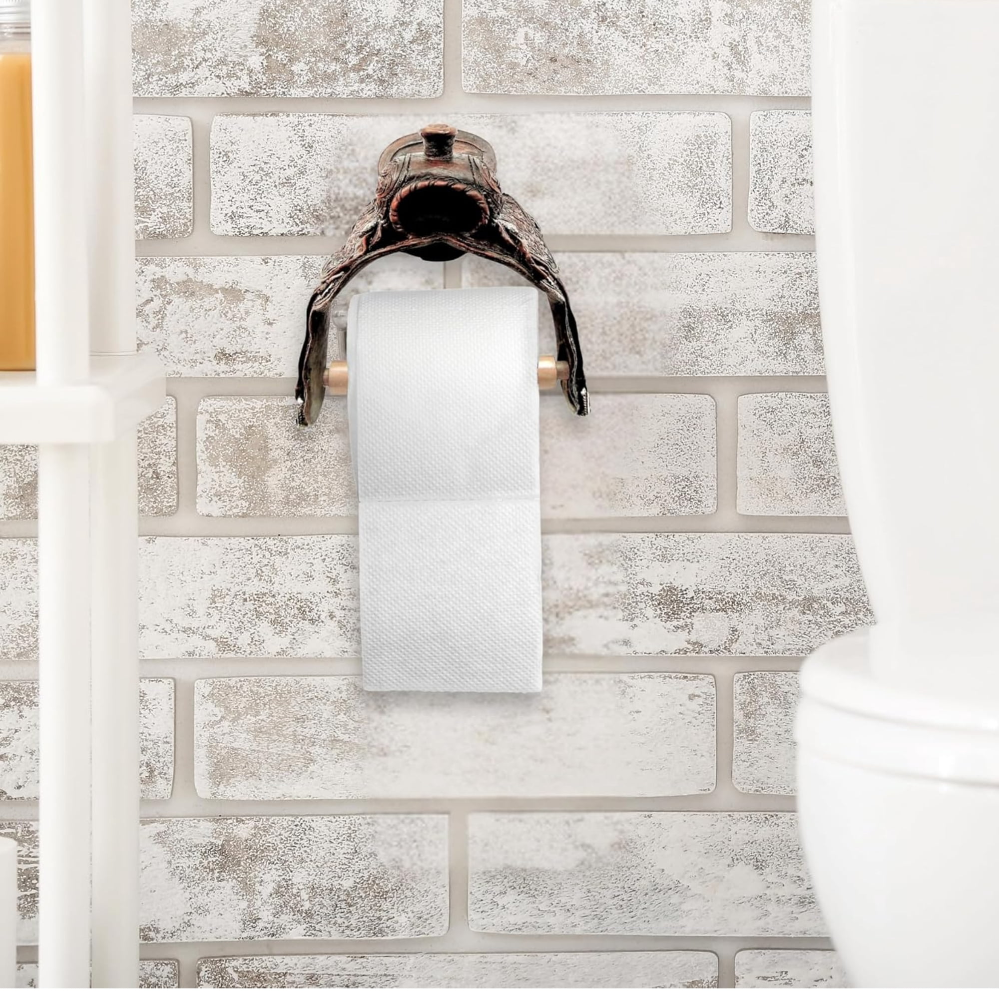 Rustic Resin Western Style Decorative Saddle Toilet Tissue Paper Roll Holder Dispenser Wall Mounted
