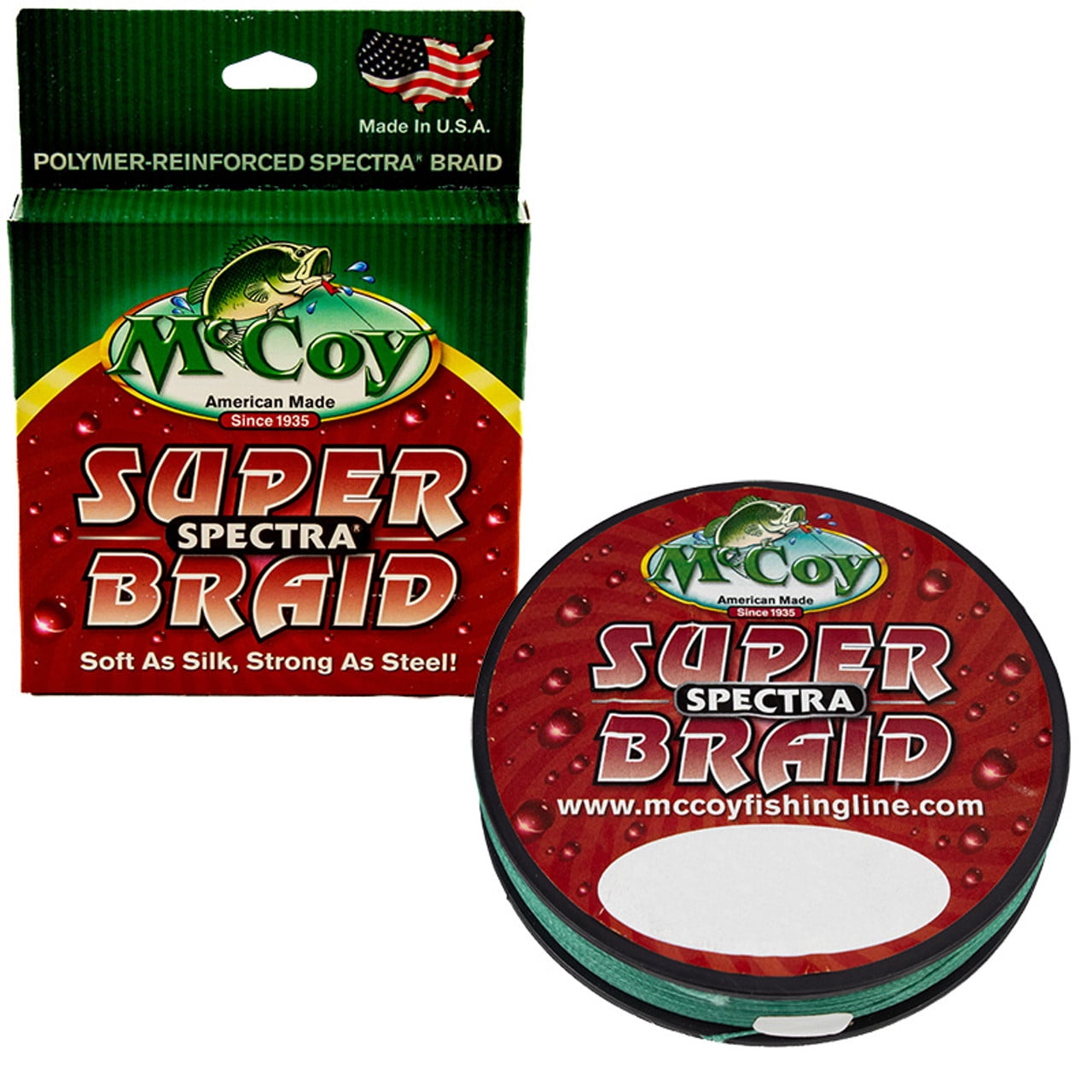 McCoy Super Spectra Braid Hi-Viz Yellow Premium Tight Weave Braided Fishing Line (6lb Test (.005" Dia) - 150 Yards)
