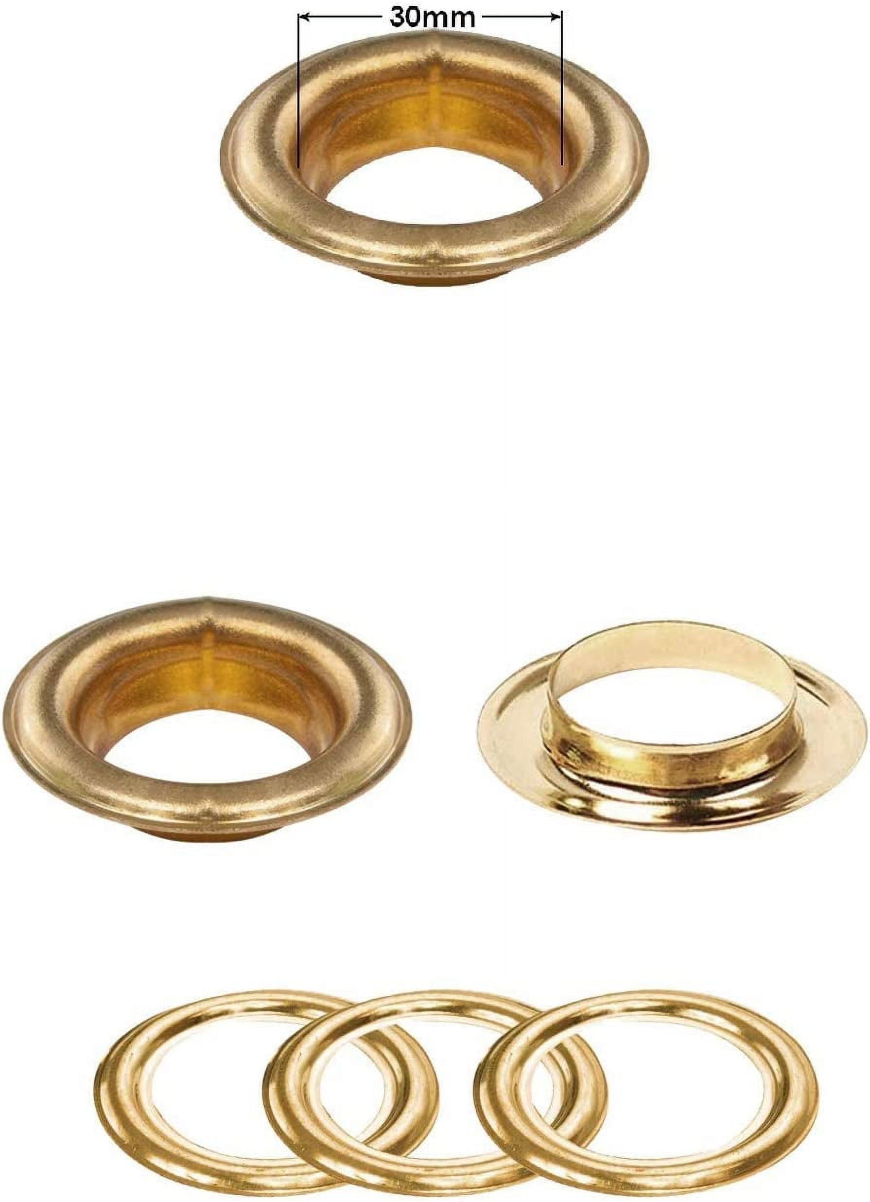 Trimming Shop 30mm Rose Gold Brass Eyelets with Washers, Rust Proof  Grommets, 10pcs
