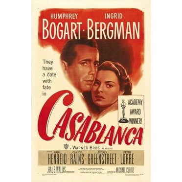 Casablanca Movie Poster 16x24 Poster Medium Art Poster 16x24 Unframed, Age: Adults Best Posters