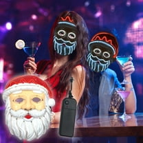 ABPWLY Toys LED Santa Claus Mask with EL Wire Light Effects 4 Modes Christmas Party Cosplay Costume Accessory for Holidays Festivities Play Kitchen