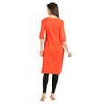 thumbnail image 5 of Orange Round Neck Yarn-dyed Kurta-X Large, 5 of 5