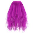 thumbnail image 2 of DHFJKG Mesh Layered Midi Skirt Women Tutus Irregular Hem Lightweight Flowy Skirts Rave Party Dance Trendy Skirt, 2 of 3