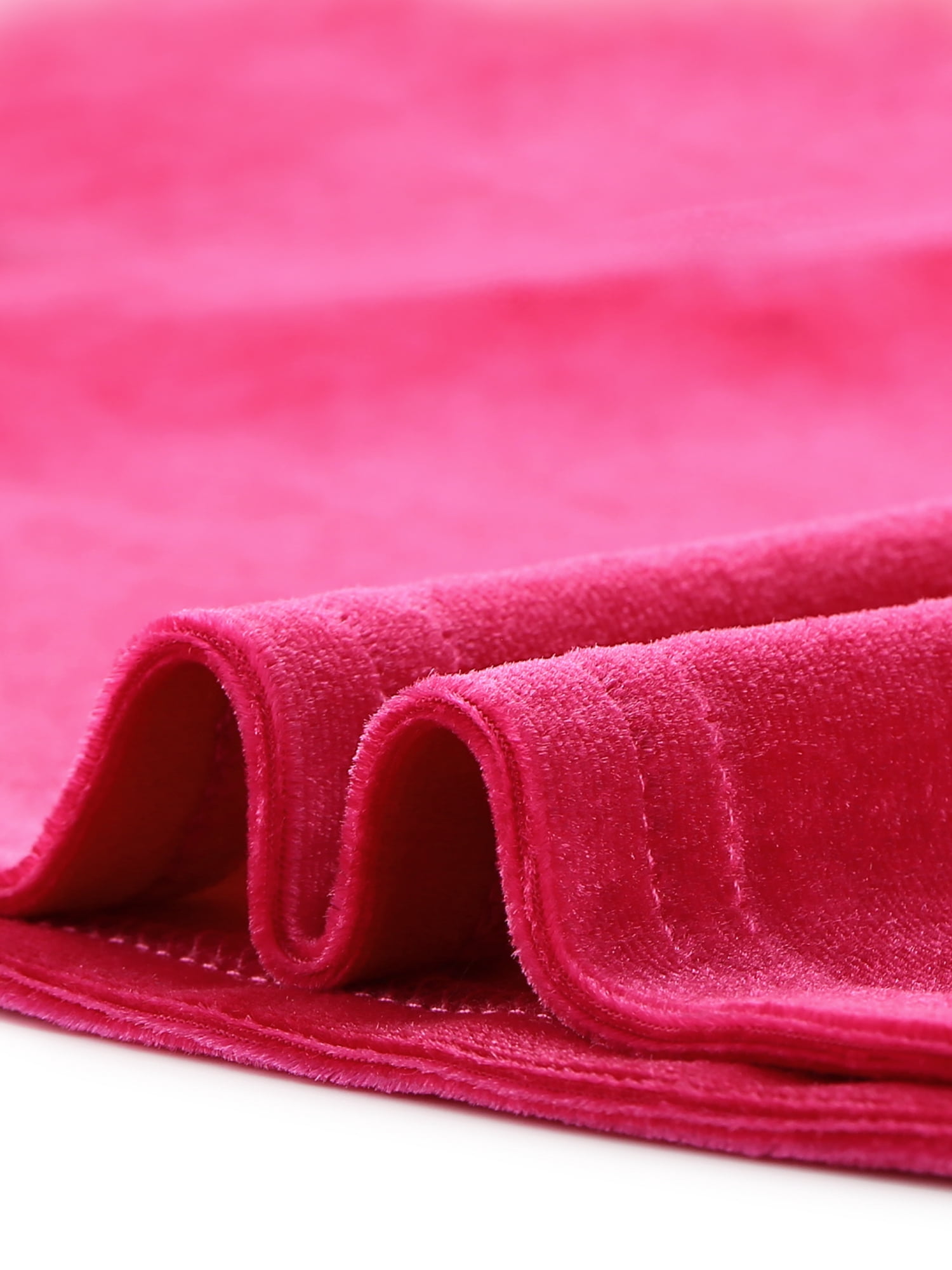 DARING DIVA Turtleneck Stretchy Velvet Basic Blouse L Hot Pink
