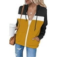 thumbnail image 2 of Dezsed Lightweight Thin Zip-Up Hoodie Jacket for Women on Clearance Womens Comfy Zip Up Long Sleeve Hoodies Jackets Casual Drawstring Hooded Sweatshirt Coat Yellow XXL, 2 of 5