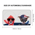 thumbnail image 2 of IClover Foldable Windshield Sun Shade Auto Car Jumbo Sunshade Visor with Cartoon Design [59"x33"] for Heat Block Wind Shield Screen UV Rays Full Protection, Trucks SUVs Vans 2 Dogs, 2 of 7