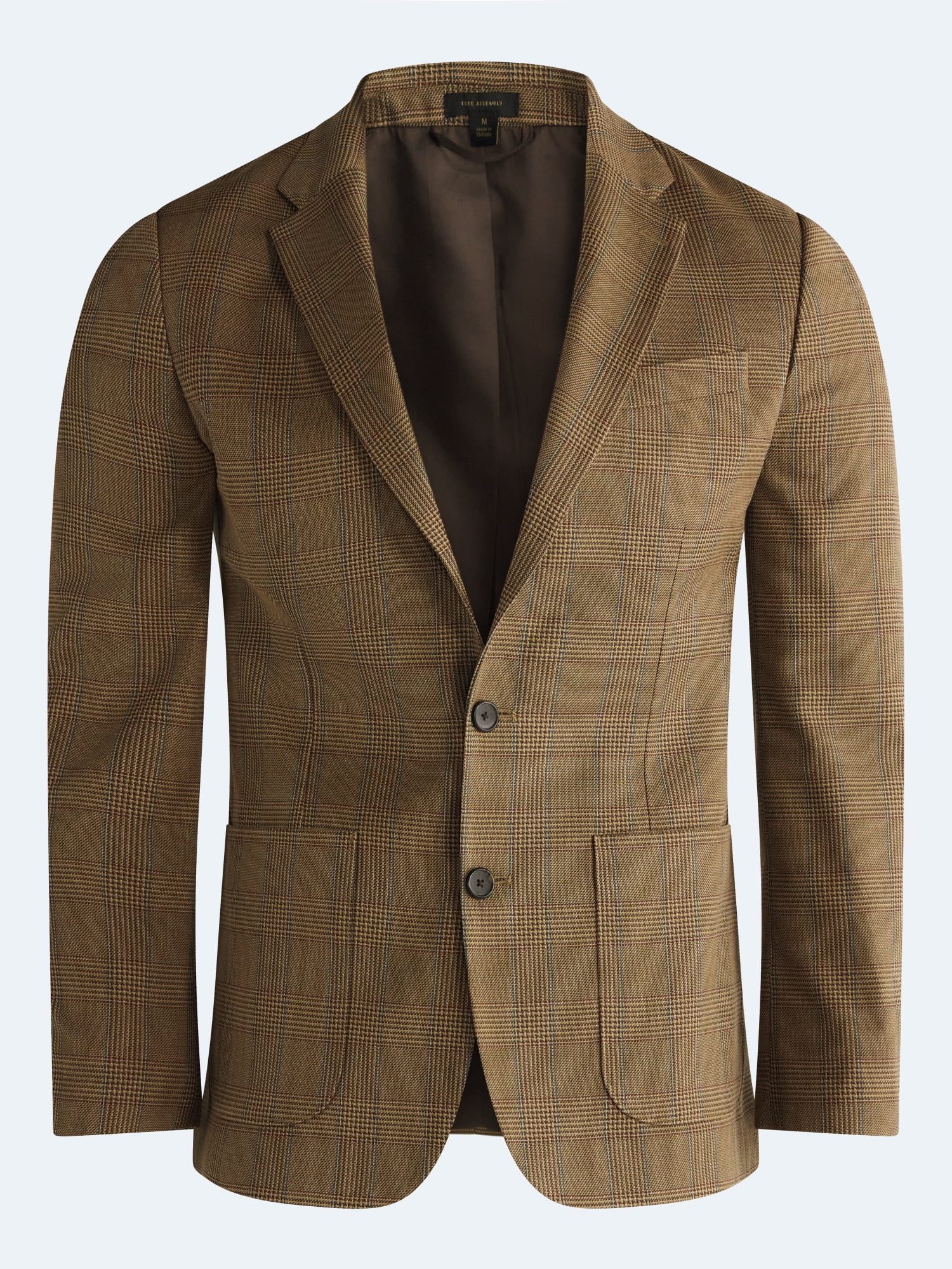 Free Assembly Men's Plaid Patch Pocket Blazer, Sizes XS-L