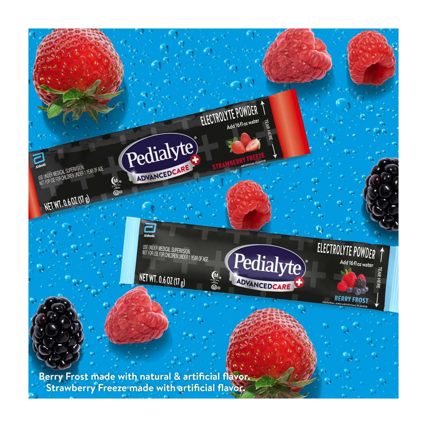 Pedialyte AdvancedCare Plus Electrolyte Powder, Hydration Station Variety, 80 Powder Packets