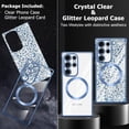 thumbnail image 4 of Magnetic Clear for Samsung Galaxy S24 Ultra Case Leopard Glitter [Compatible with Magsafe] Slim Soft TPU Electroplated Shockproof Protective Phone Case Cover for Samsung S24 Ultra Blue, 4 of 13