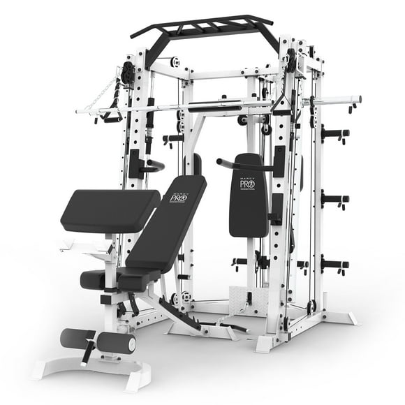 Marcy Smith Machine Cage Multi Purpose Home Gym Training System, White