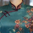 thumbnail image 2 of HaBrat Faux Silk Cheongsam Top Qipao Shirt Chinese Blouse with Black Linen Skirt, 2 of 4