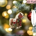 thumbnail image 7 of Christmas Tree Ornaments Acrylic 2D Flat Christmas Hanging Horse Figurines Ornament Realistic Horse Birthday Party Supplies Gifts for Xmas Party Tree Home Decor, 7 of 7
