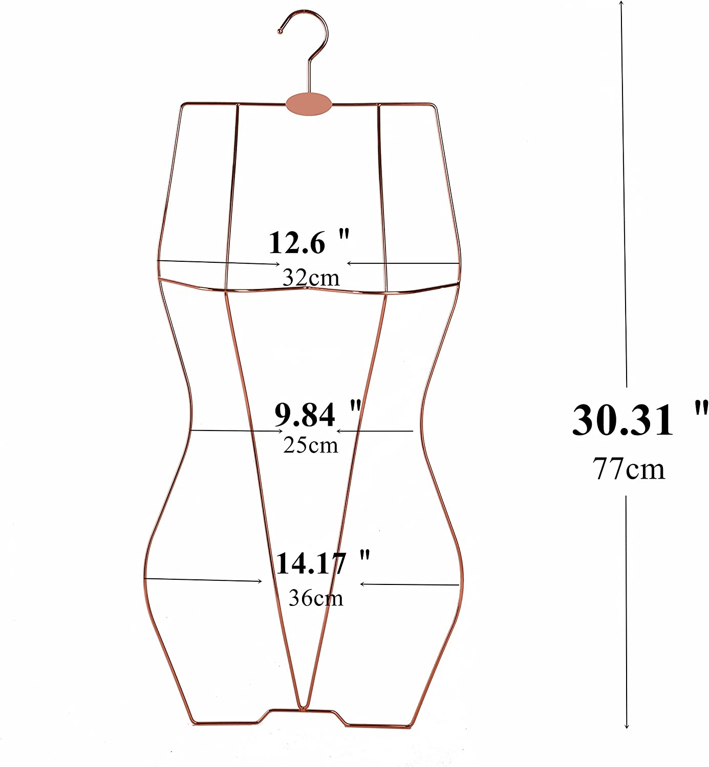 Rose Gold Full Body Shape Metal Wire Swimwear Swimsuit Display Hangers