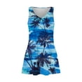 thumbnail image 5 of Qwertyu Hawaiian Dresses for Women Sleeveless Palm Tree Tropical Print Summer Beach Sundress Crew Neck Loose Fit Casual Vacation Tank Dress, 5 of 6
