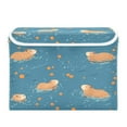 thumbnail image 7 of Yayeee Collapsible Cube Storage Bin with Lid Fabric Closet Decorative Basket with Handles, Capybaras Swimming, 7 of 7