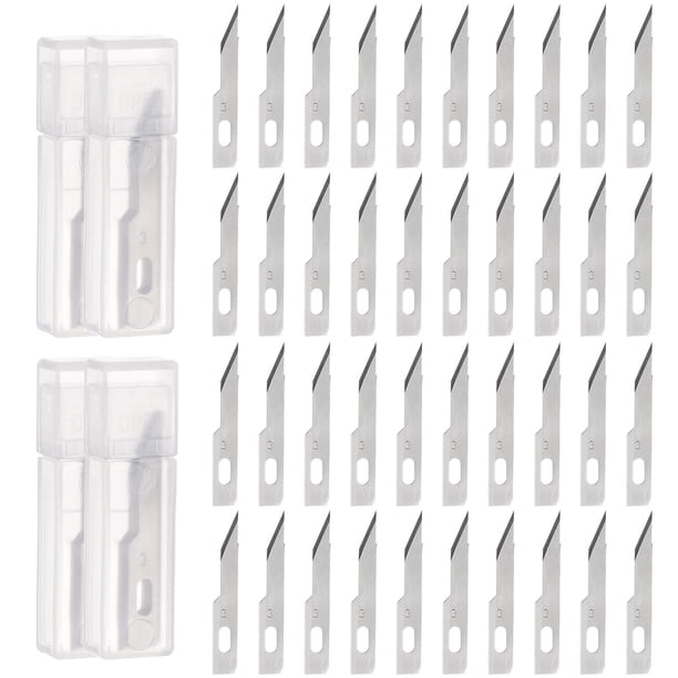 Cuchillas de cuchillo Exacto Uxcell #3 Recambios de cuchillo de hobby Cuchillas Exacto de precisión Paquete de 40