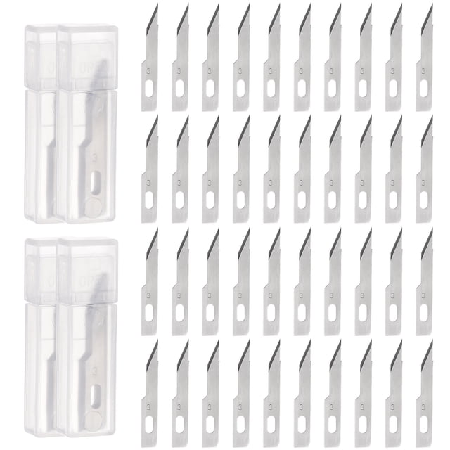 Unique Bargains Exacto Knife Blades #3 Hobby Knife Blades Precision Exacto Blades Hobby Knife Blade Refills 40 Pack