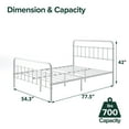 thumbnail image 3 of Zinus Florence 42" Metal Platform Bed Frame, White, Full, 3 of 16