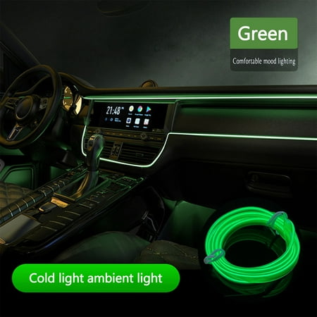 

Suiluo Car Cold Light Atmosphere Lamp Interior Light Guide Led Atmosphere Lamp EL Luminous Line 3 Meters + 5V USB Drive Universal Car Decorative Lamp