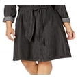 thumbnail image 3 of Ralph Lauren Women's Plus Belted Shirtdress Black Size 14W, 3 of 3