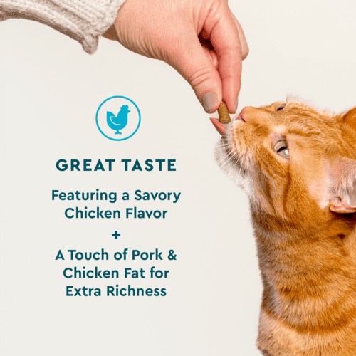 Vet IQ Hairball Health Supplement for Cats, Chicken Flavored Crunchy Chews, Approx. 30 Day Supply