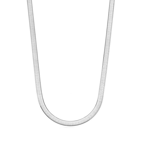 Sterling Silver Imperial Herringbone Chain Necklace, 3.3mm, 16"