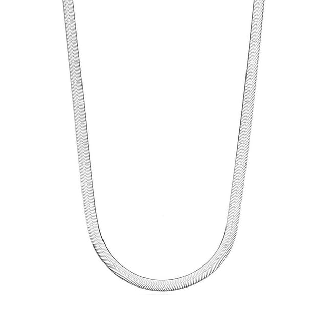 Sterling Silver Imperial Herringbone Chain Necklace, 3.3mm, 20"