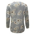 thumbnail image 5 of Pompotops Mode Femmes Imprimé Manches Longues Confortable Respirant Sweat-Shirt Col Rond Liquidation, 5 of 5