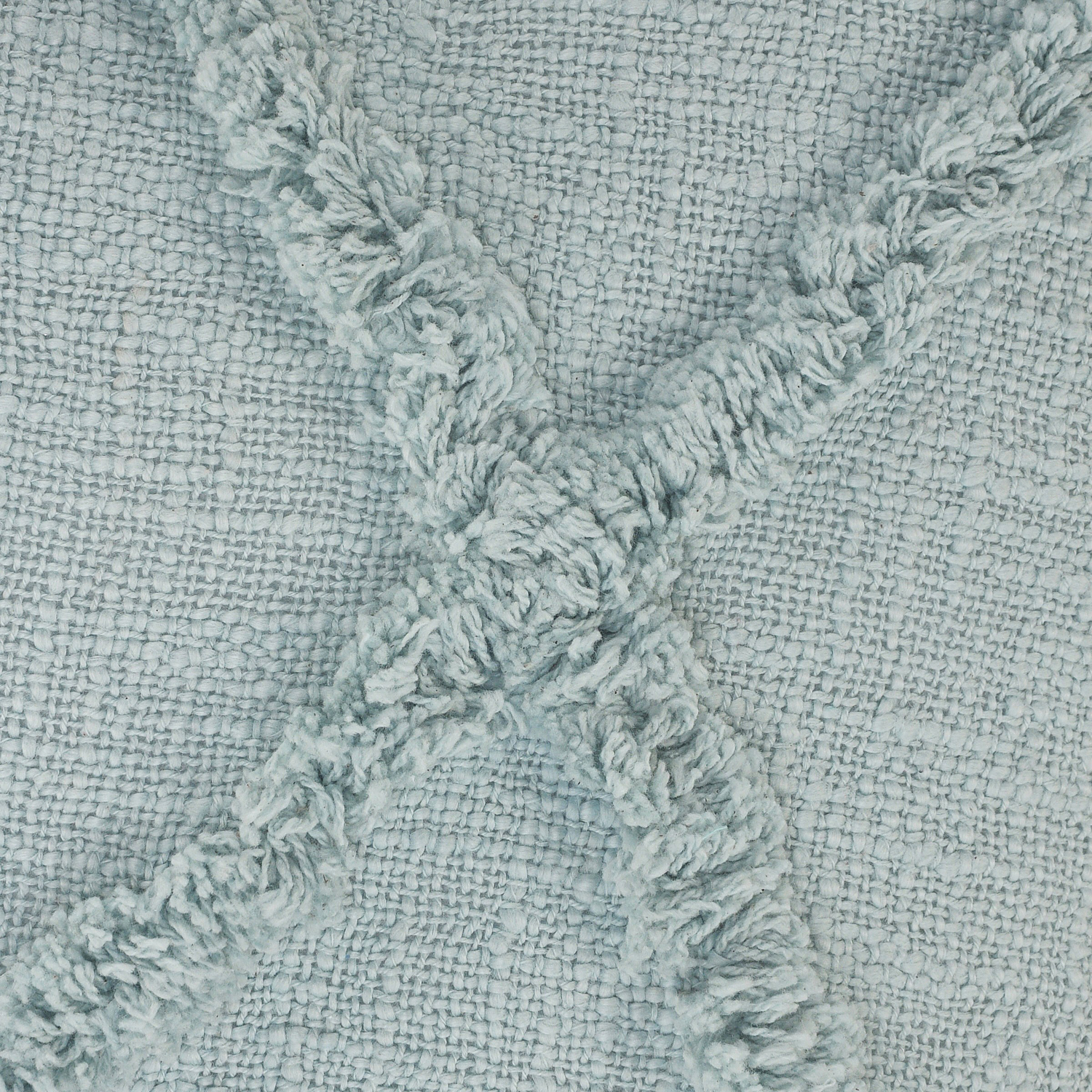 LR Home Sara Set of 2 Shag Diamond 18" x 18" Palladian Blue Cotton Adult Decorative Throw Pillows