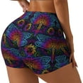 thumbnail image 2 of Naloa Indian Mandalas Dragonfly Biker Shorts for Women Seamless Scrunch Short Women’s Yoga Shorts for Gym Running Sport Shorts - Small, 2 of 9
